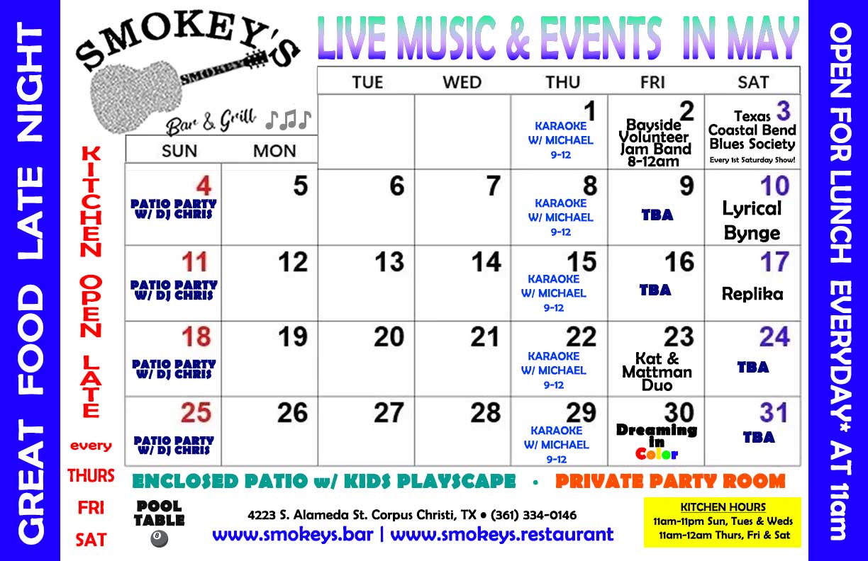 Live Music everyday in Corpus Christi at Smokey's Bar & Grill